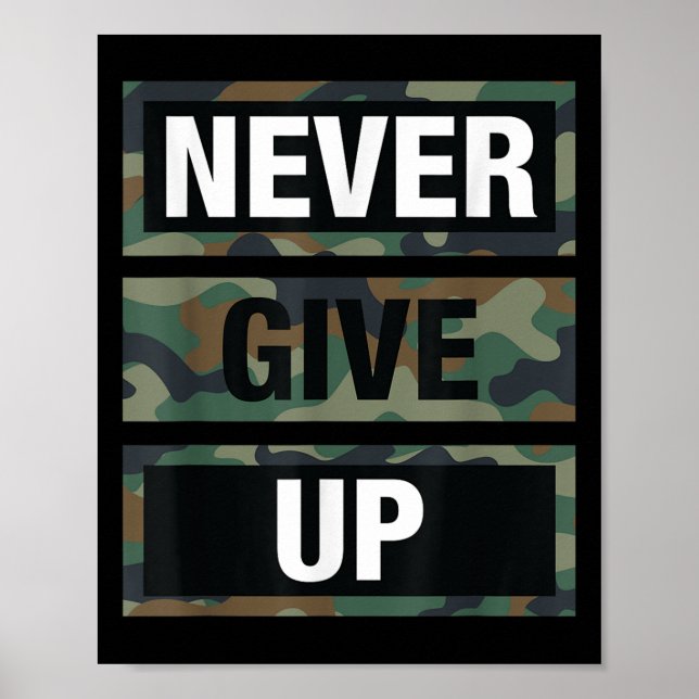 Bahaas Tee Dont Ge Up Illustration citerar Novelt Poster (Framsidan)