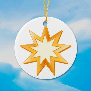 Baha'i Faith, Guld Symbol Julgransprydnad Keramik