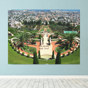 Bahai Gardens i Haifa, Israel Canvastryck