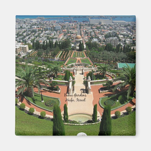 Bahai Gardens i Haifa, Israel Magnet (Framsidan)