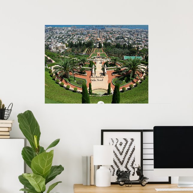 Bahai Gardens i Haifa, Israel Poster (Hemmakontoret)