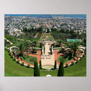 Bahai Gardens i Haifa, Israel Poster