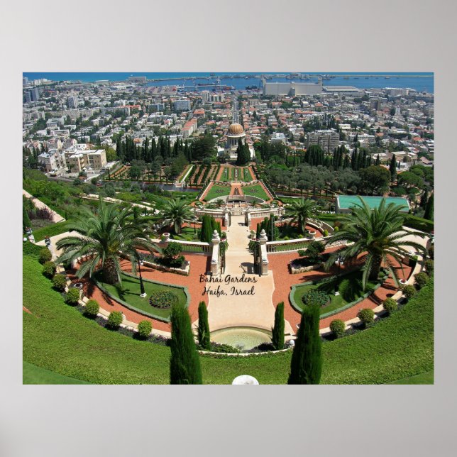 Bahai Gardens i Haifa, Israel Poster (Framsidan)