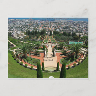 Bahai Gardens i Haifa, Israel Vykort