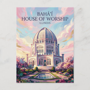 Bahá'í-helgedomen USA Vykort