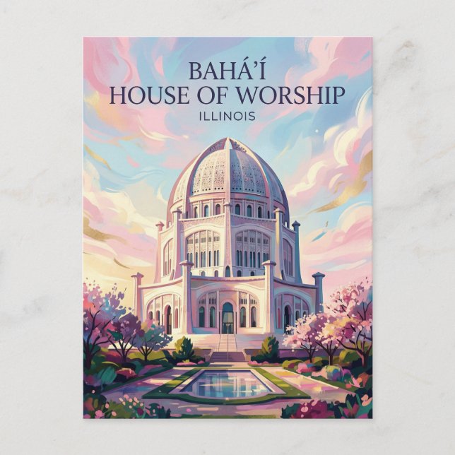Bahá'í-helgedomen USA Vykort (Framsida)