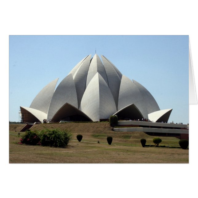 bahai lotus temple hälsningskort (Framsidan Horizontal)