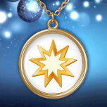Baha'i Symbol Guldpläterat Halsband<br><div class="desc">En underbar gåva. Fred. Den nio spetsiga stjärnan är en symbol för bahaitron. Det finns även annan stilar med detta halsband med denna utformning.****Observera att guld färg i teckningar inte är av metall.***</div>