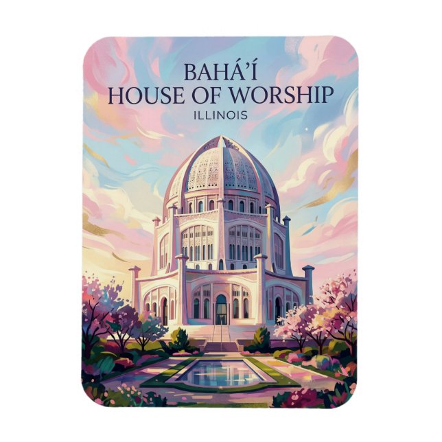 Bahá'í-tempel USA Magnet (Vertikal)