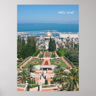 Bahá'í trädgårdar av Haifa Poster