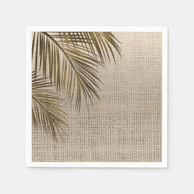 Bahama Breeze Bronze Handflatan Rustic Burlap Bröl Pappersservett (Framsidan)