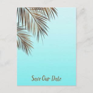 Bahama Breeze Kopparpalm Aqua Blå Spara Datum Meddelande Vykort