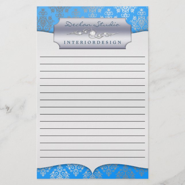 Bahama Dash Damask Led Business Stationary Brevpapper (Framsida)
