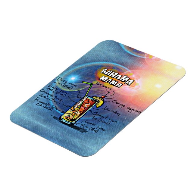 Bahama Mamma Cocktail Drink Recipe Magnet (Vänstra Sidan)