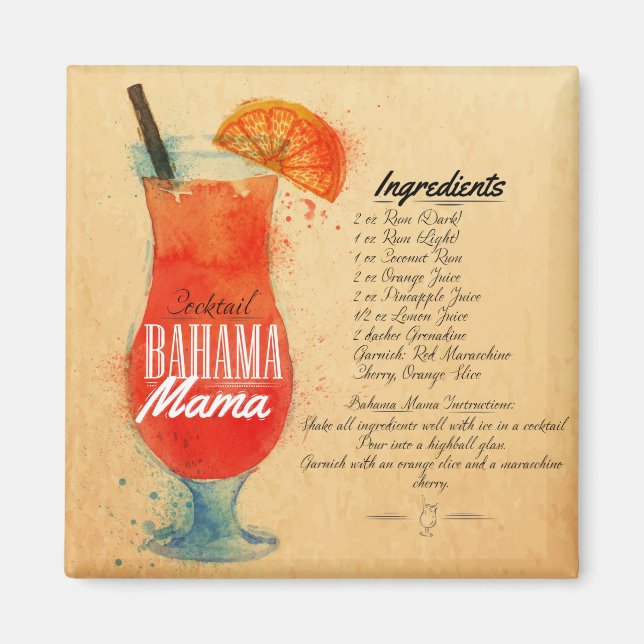 Bahama Mamma Cocktail Magnet (Framsidan)