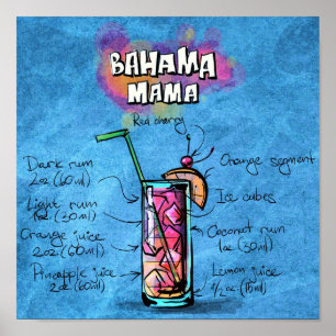 Bahama Mamma Cocktail Poster