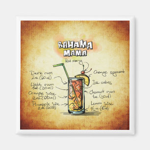 Bahama Mamma Cocktail Recipe Magnet