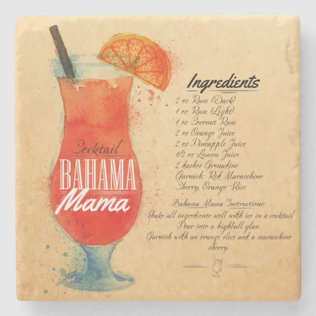 Bahama Mamma Recipe Stenunderlägg (Framsidan)