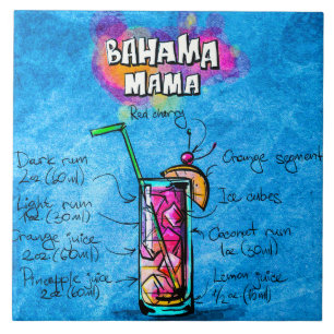 Bahama mammacoctail 6" x 6" det keramiska fotoet kakelplatta