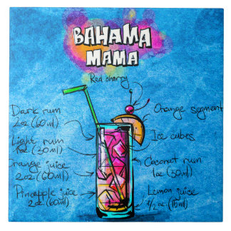 Bahama mammacoctail 6" x 6" det keramiska fotoet kakelplatta