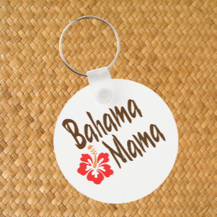 Bahama-Mammans utformning med Hibisucus-blomman Nyckelring