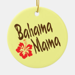 Bahama mammor med hibiskus julgransprydnad keramik
