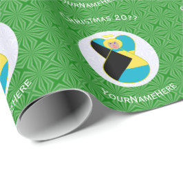 Bahamansk flagg Blond Ängel Jul Personlig Presentpapper