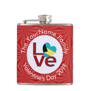 Bahamansk flagg Red Letter LOVE Flag Personlig Fickplunta