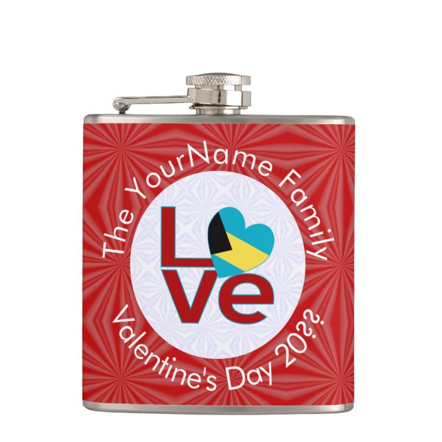 Bahamansk flagg Red Letter LOVE Flag Personlig  Fickplunta (Framsidan)