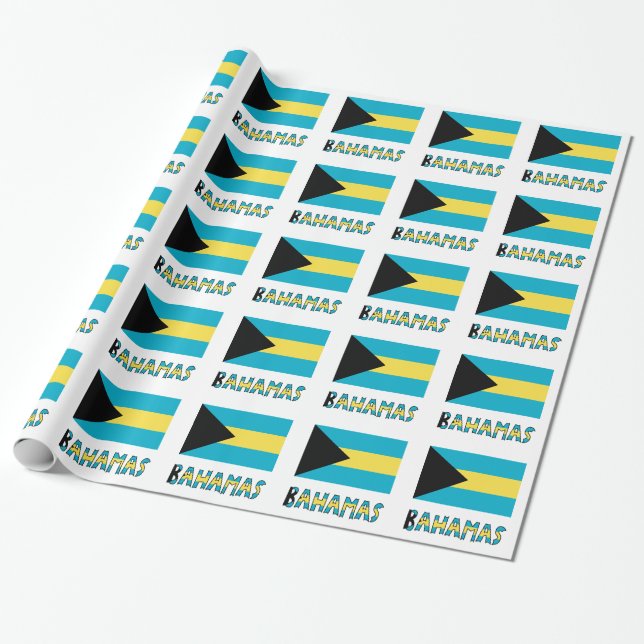 Bahamansk flagga och Bahamas present för alla till Presentpapper (Utrullad)