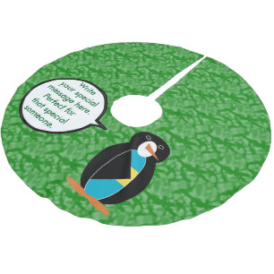 Bahamanska flaggans dag Ms. Penguin Talking Julgransmatta Borstad Polyester