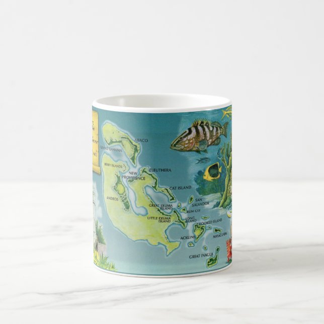 Bahamaöarna Karta Kaffemugg (Center)