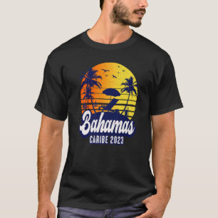 Bahamas 2023 Caribe Sunset Beach Retro Premium T Shirt