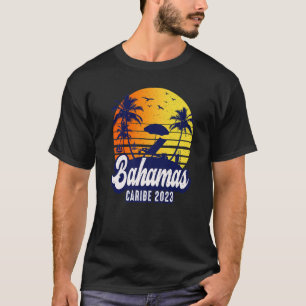 Bahamas 2023 Caribe Sunset Beach Retro Premium T Shirt