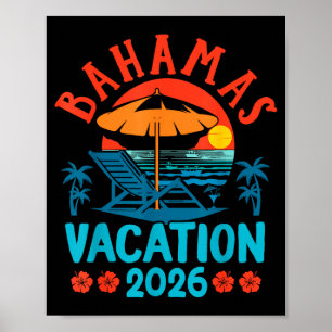 Bahamas 2026 Familjesemester Strand Sommarstämning Poster