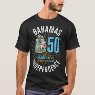 Bahamas 50:e oberoende Bahamian Flagga Nassau Bah T Shirt