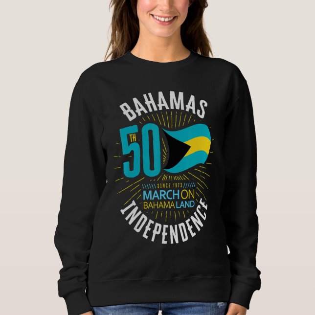 Bahamas 50th Independence Bahamian Flag Nassau Bah T Shirt (Framsida)