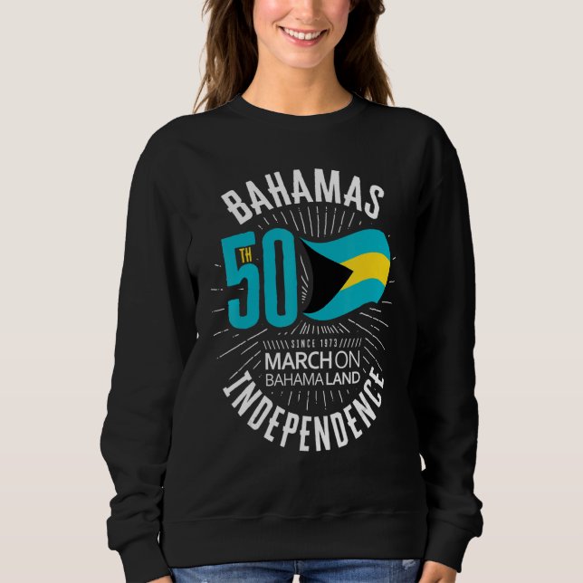 Bahamas 50th Independence Bahamian Flag Nassau Bah T Shirt (Framsida)