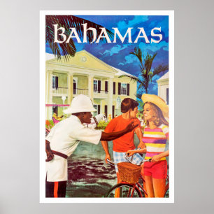 Bahamas, artig polis som leder vägen till ett par poster