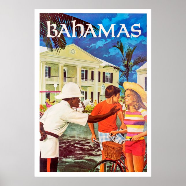 Bahamas, artig polis som leder vägen till ett par poster (Framsidan)