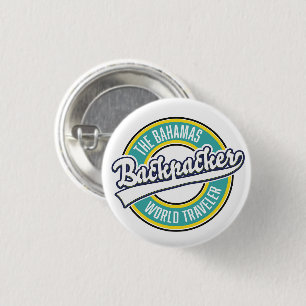 Bahamas Backpacker World Traveler-logotypen. Knapp
