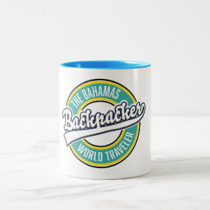 Bahamas Backpacker World Traveler-logotypen. Två-Tonad Mugg