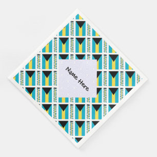 Bahamas Bahamansk flag kaklad Personligt namn Pappersservett