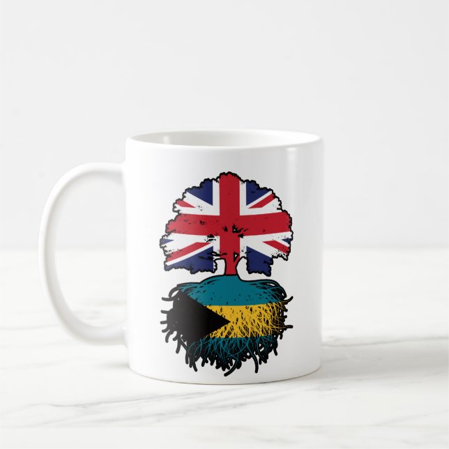 Bahamas Bahamian British Träd Roots Flagga Kaffemugg (Vänster)