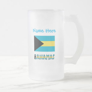 Bahamas Bahamian Flagga Blå Personalisering Frostat Ölglas