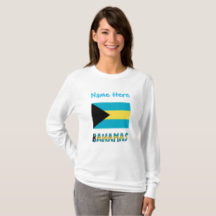 Bahamas Bahamian Flagga Blue Personalization T Shirt