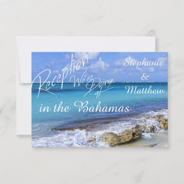 BAHAMAS BEACH SHORE Wedding Card Inbjudningar (Framsida)