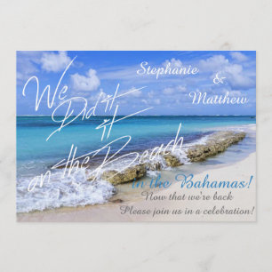 Bahamas Beach Wedding Vi gjorde det på Beach Inbjudningar
