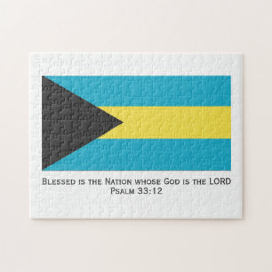 BAHAMAS Blad nation BAHAMIAN FLAGGA Pussel