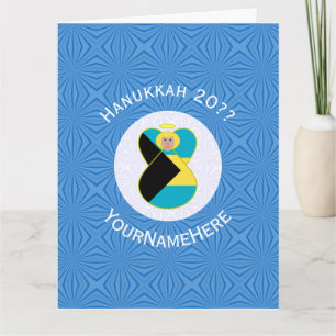 Bahamas Blond Ängel Hanukkah Flag Personlig Kort